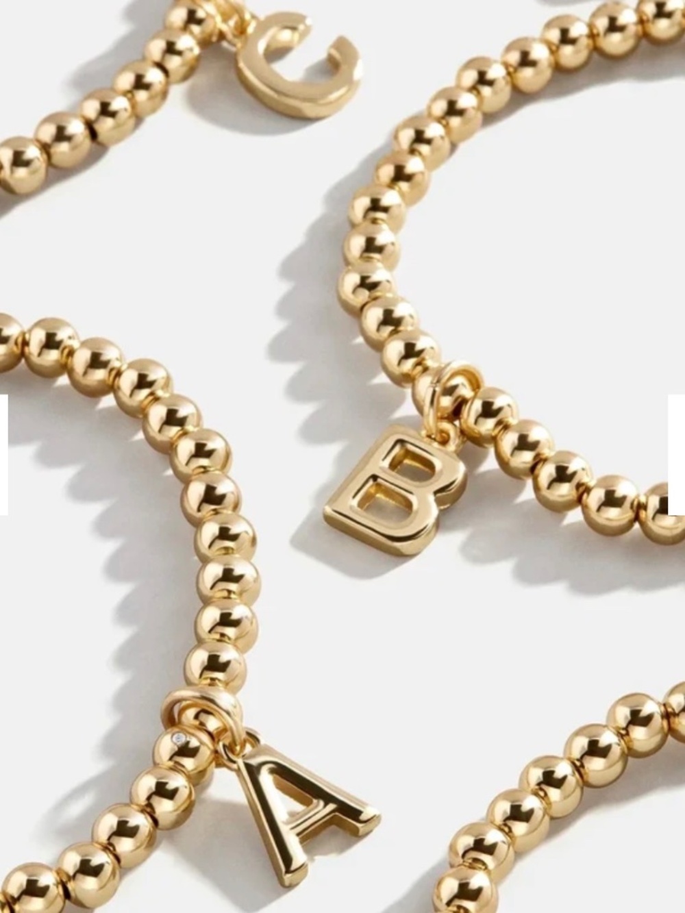 BaubleBar Dangle Charm Initial E Pisa Stretch Bracelet